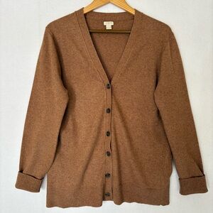 J. Crew Women’s Camel Button-Up Cardigan Wool Blend Size Large